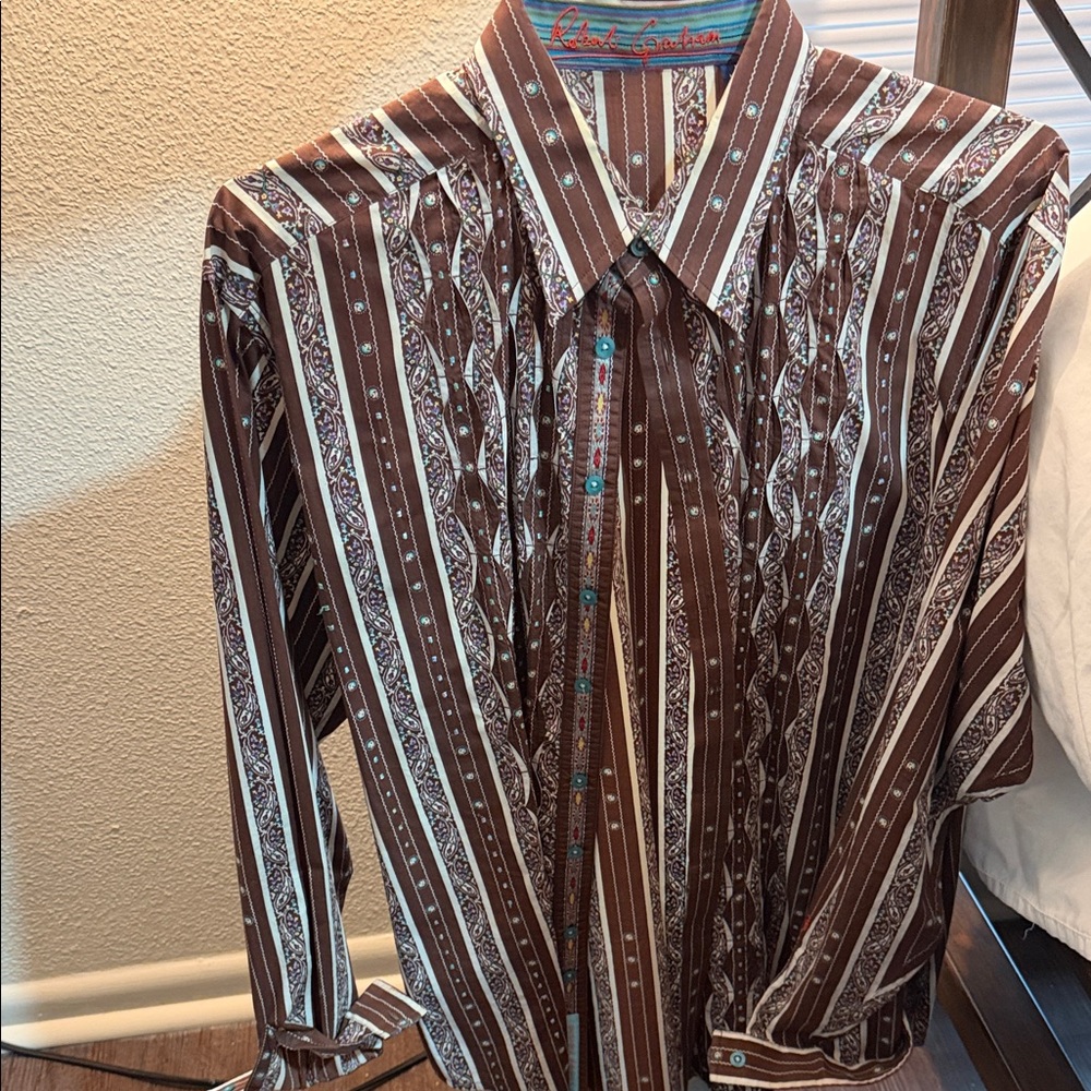 Robert Graham Brown and White Patterned Shirt